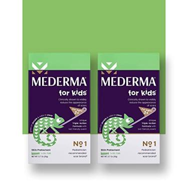 Imagem de Mederma Gel de cicatriz para crianças, reduz a aparência de cicatrizes, recomendado por 1 pediatra, vai em roxo, esfrega transparente, adequado para crianças, aroma de uva, pacote duplo para crianças 40 g (2 x 20 g)