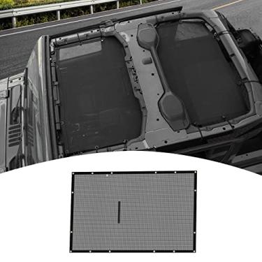Imagem de PDKLIN Para Jeep JL Guarda-sol de telhado, JLU Mesh Bikini Top Sun Shade compatível com Jeep Wrangler JL JLU Gladiator JT 2018-2024 4 porta acessórios externos pretos