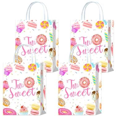 Imagem de 16 peças, dois sacos de lembrancinhas de festa de aniversário de 2 anos, rosquinhas de 2º aniversário, petiscos, doces, lembrancinhas com alças para crianças, adultos, duas decorações de festa com