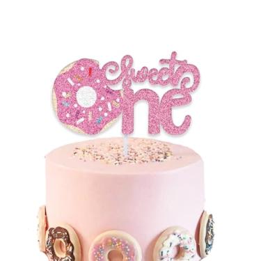 Imagem de Donut One Cake Toppers,Candyland Sweet One Cake Decorations, Sweet One Baby Shower Birthday Party Decorations,Pink