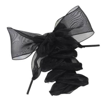 Imagem de Width Flat Silk Satin Shoestrings Ribbon Shoe Laces Sneakers Sport Shoes Lace Bow Fashion Women Shoelaces (Color : Black)