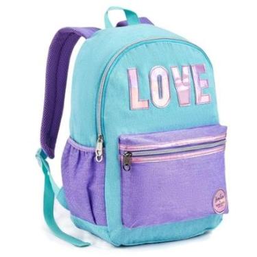 Imagem de Mochila Costas Infantil Escolar Juvenil Reforçada Feminina Love Denlex-Feminino