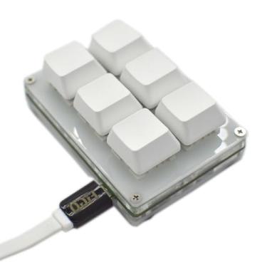 Imagem de DAGIJIRD 6 teclas multifunções teclado LED HID padrão USB programável teclado mecânico macro teclado atalho suportado