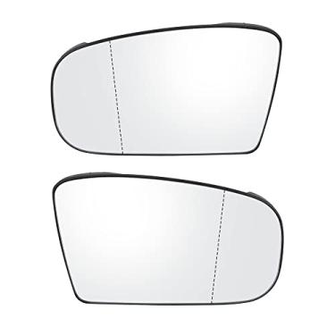 Imagem de RAGBUSCLE Vidro de espelho lateral de substituição aquecido com placa traseira, vidro retrovisor elétrico, compatível com Mercedes Benz S-Class W220 1998-2002 CL-Class W215 2000-2003, par branco
