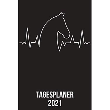 Imagem de Tagesplaner 2021: DIN A5 Kalender von 01/2021 - 12/2021 1 Tag = 1 Seite mit großem Tageskalender und großartiger Übersicht. Monatsübersicht, ... / Pferd Reiter heartbeat herzschlag