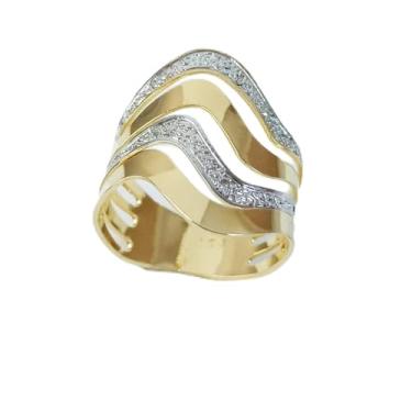 Imagem de Anel Banhado Ouro 18 K,com 2 tipos de Banho e Design Moderno e Elegante (18)