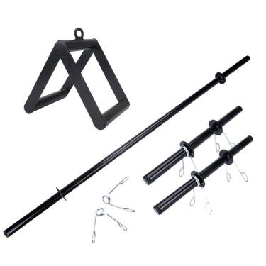 Imagem de Kit academia completa barras + presilha + puxador triângulo