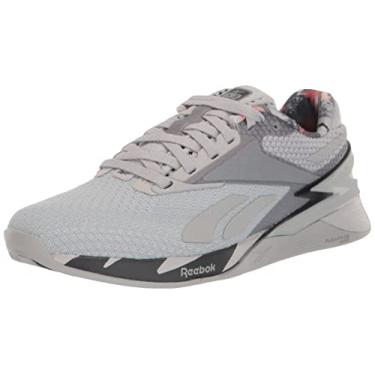 Imagem de Reebok Tênis feminino Nano X3 Mesh Lifestyle casual e moderno, Cinza puro/preto/laranja queimado, 34