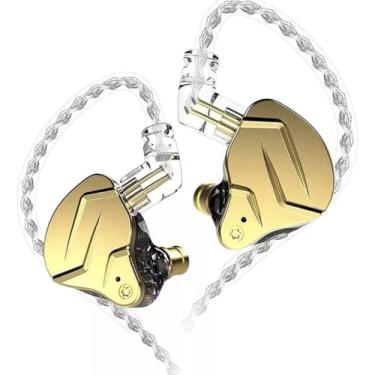 Imagem de Fone de Ouvido Profissional KZ ZSN Pro X Intra-auricular, Driver Híbrido, Cabo Destacável, Original (DOURADO)