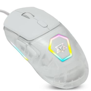 Imagem de Mouse Gamer RGB Profissional Adamantiun Flex M12 Branco Customizável com Mouse Pad