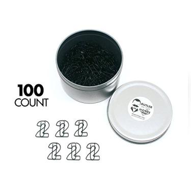 Imagem de Butler in the Home A-Z letra do alfabeto ou número 0-9 - 100 clipes de papel colorido preto para iniciais ou data de nascimento, Preto, Number 2