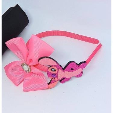 Imagem de Tiara Arquinho Infantil com Laço Personagem Disney Lilo Angel Stitch Acessório de Cabelo Moda Criança Tendência