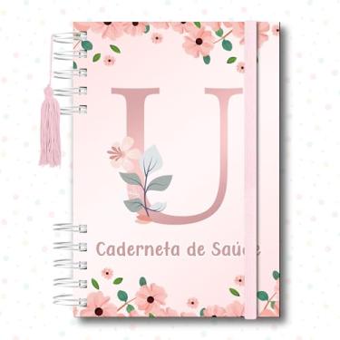 Imagem de Caderneta de Saúde da Criança, Caderno de Vacinação, Alfabeto Floral Rosa, 118 Páginas, 21,5 x 15,5 cm (U)