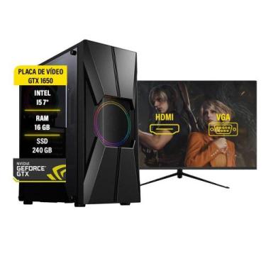 Imagem de Pc Gamer I5 7 Gtx 1650 16Gb Ssd 240 Fonte 600 Monitor - Amorim Shop