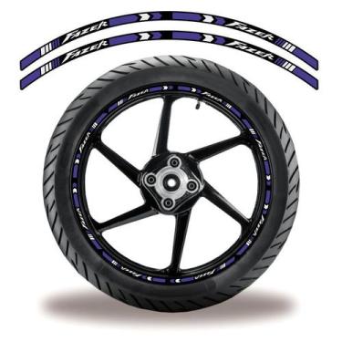 Imagem de Friso De Roda Adesivo Refletivo Yamaha Fazer Branco E Azul - Cobra Mot