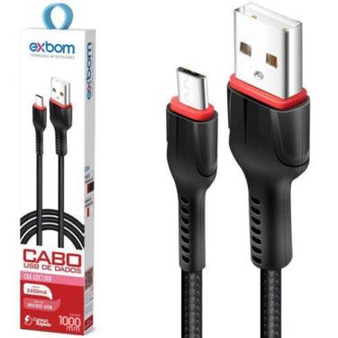 Imagem de Cabo Carregador Celular Rápido USB 3.4A V8 Micro Turbo 25w - Exbom, Va
