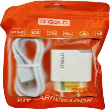 Imagem de kit Carregador Celular Turbo 15w lightning Compatível C/IOS - A'Gold