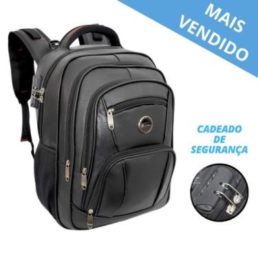 Imagem de Mochila De Couro Masculina Grande Semi Impermeável Trabalho - A2R, Pre