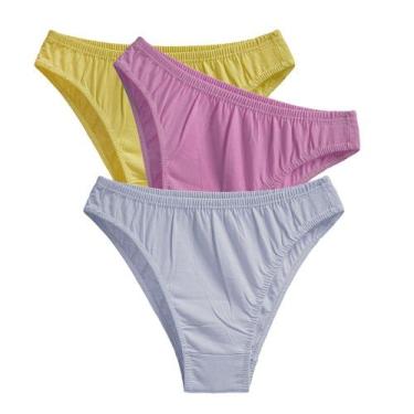 Imagem de kit 15 calcinha calçola de algodão feminina para senhora com elástico 