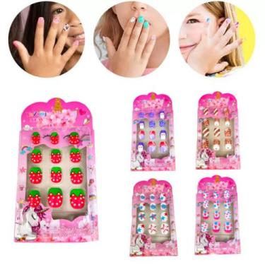 Imagem de Unha Postiça Infantil Kids Decoradas Adesivo Autocolante - SS