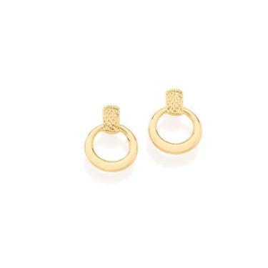 Imagem de Brincos banhado ouro 3x 24k 18k e 22k feminino rommanel pequenos círcu