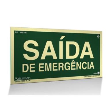 Imagem de Placa Fotoluminescente S12-2 Saída de Emergência - ENCARTALE