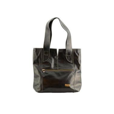Imagem de Bolsa Feminina Ombro De Couro Legitimo Preta Soule - Betania Couros