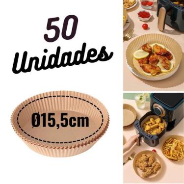 Imagem de Forma De Papel Descartável Redondo Air Fryer 15,5 x 4,5cm - Top Chef