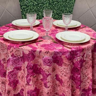 Imagem de Toalha de Mesa Estampado Floral Rosas - MUMUDECOR, ROSAS PINK, 1,40 X 