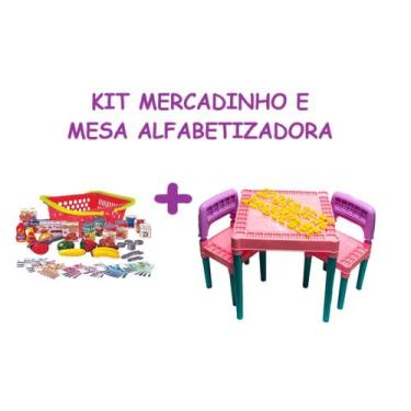 Imagem de Kit Comprinhas + Mesa Para Crianças Faça Sua Comida E Sirva - Big Star