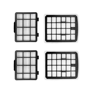 Imagem de 2 conjuntos de filtros HEPA de substituição adequados para aspirador de pó sem saco Eureka NEN180 NEN186BL, inclui 2 elementos de filtro de copo de poeira e 2 filtros HEPA