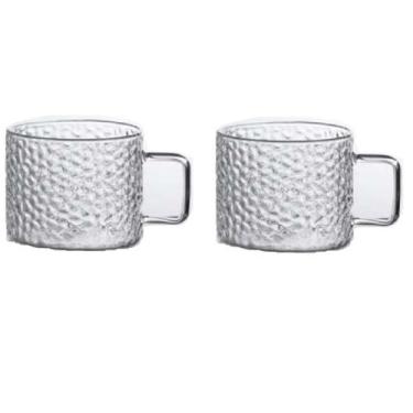 Imagem de Kit 2 Xicaras de Vidro Transparente 130ml Caneca Café Luxo - Top
