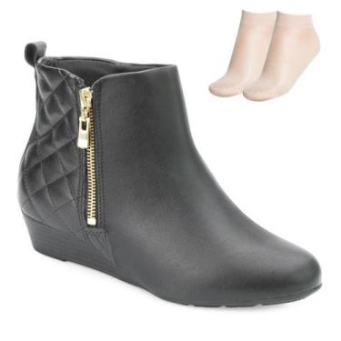 Imagem de Bota Cano Curto Modare e Meia MD23-70761, Preto, 35