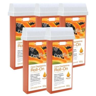 Imagem de Kit 5 Refil Cera Depilatoria Corporal Profissional Depilação Roll On D