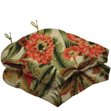 Imagem de Almofada Para Cadeira Futton Solid Estampado 40x40cm - 2pçs verde/bege