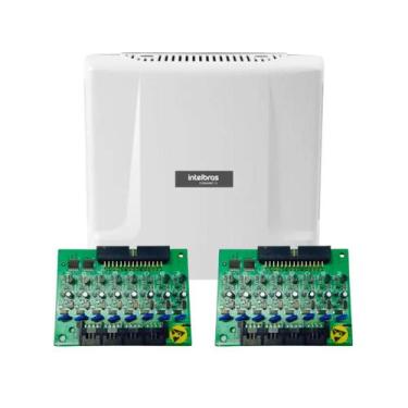 Imagem de Kit portaria  central comunic 16 (sem ramais) e placa 08 ramais comuni