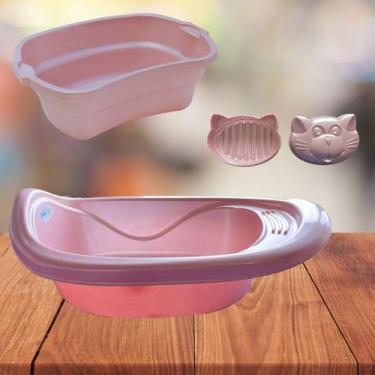 Imagem de Bacia bebe 17 l banheira banho 22 l e saboneteira kit - PLASTBRASIL, R