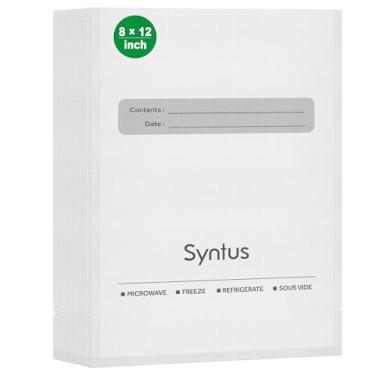 Imagem de Syntus Sacos de selagem a vácuo, saco pré-cortado de grau comercial de 20,32 cm x 30,48 cm para alimentos, sacos de aspirador de alimentos para armazenamento, preparação de refeições ou sous vide