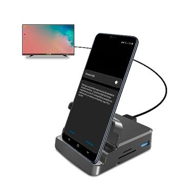 Imagem de Estação de ancoragem GKI, celular USB C para hub HDMI 4K, estação de carregamento 7 em 1, suporta DP Alt Mode, compatível com Samsung Dex Mode.