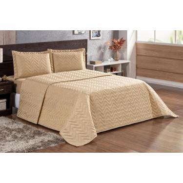 Imagem de Kit colcha cobre Leito Pratic Casal Queen 3 Peças - HP enxovais, Avelã