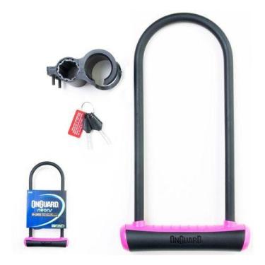 Imagem de Cadeado Trava U-lock Onguard 8152 Chave Bike Moto Cores Neon, Rosa Pin