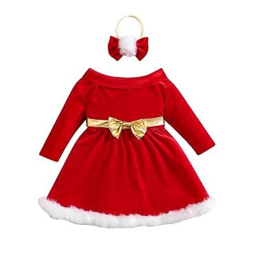 Imagem de Thorn Tree Vestidos de Natal para meninas, de veludo, Papai Noel, vermelho, princesa, tutu, tomara que caia, Vestidos vermelhos B, 4-5T