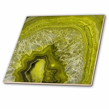 Imagem de 3dRose Azulejo de vidro de pedra mineral pedra pedra pedra de mármore verde luxuoso, 20 cm