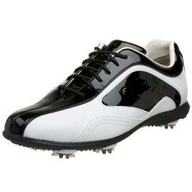 Imagem de Callaway Sapato de golfe feminino Batista, Patente branca/preta, 6.5