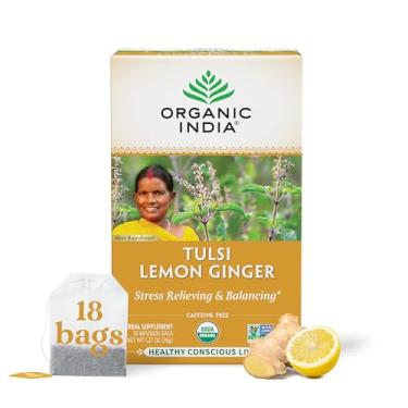 Imagem de Organic India - Tulsi Chá Limão Gengibre - 18 sachês de chá
