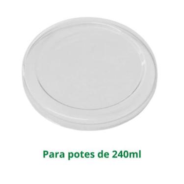 Imagem de Tampa Plástica PET para Pote de Papel 240ml c/ 100 Unidades - Biopaper