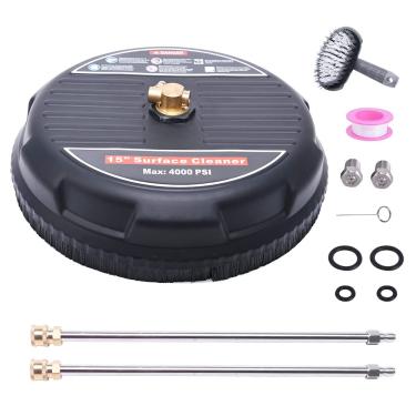 Imagem de SHUNXING Limpador de Superfície para Lavadora de Pressão de 15", 15 Acessórios para Lavadora Elétrica com 2 Varetas de Extensão, 2 Bicos de Substituição, Plugue Rápido de 1/4", para Limpeza de Calçada