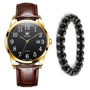 Imagem de Relógio Casual Olevs Masculino Gold Com Pulseira Kit  - PENDULARI
