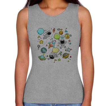 Imagem de Regata Feminina Astronauta - Foca na Moda, Cinza, P
