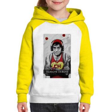 Imagem de Moletom Infantil Sigam-me os bons - Foca na Moda, Branco, Amarelo, 10